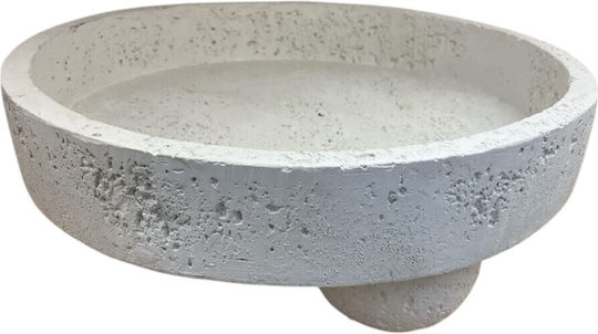 Platou Decorativ Din Piatră Ø25x9cm Albă