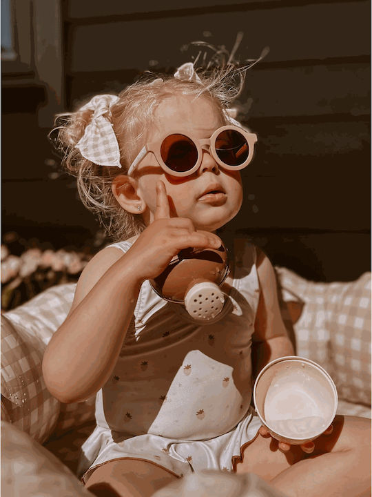 Mrs Ertha Kids Sunglasses with Polarized Lenses Flowers Beige for 2+ Years
