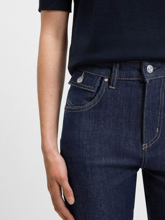 Hoch tailliert Damenjeans in Bootcut-Passform Unwashed Denim