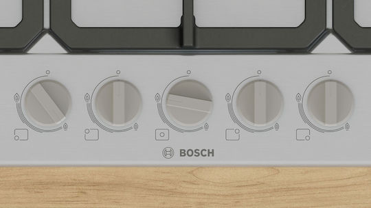 Bosch Serie 4 Erdgas-Kochfeld Autonom Edelstahl 75x52εκ. Silber