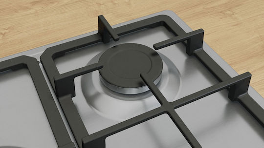 Bosch Serie 4 Erdgas-Kochfeld Autonom Edelstahl 75x52εκ. Silber