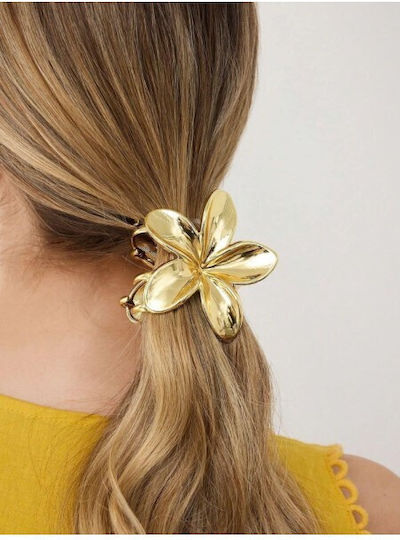 Claw Hair Clip Flower Shape Gold K 9600-gold Gold