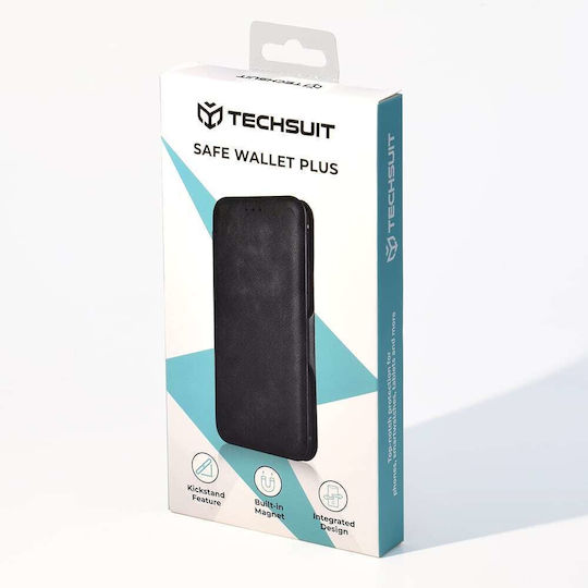 Techsuit Plus Wallet Silicone Black (Oppo A5 Pro)
