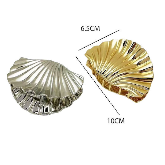 Makeup Mirror Hair Claw Shell Large Gold