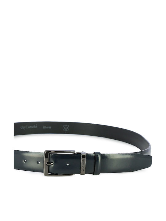 Guy Laroche Herren Gürtel Leder Blau