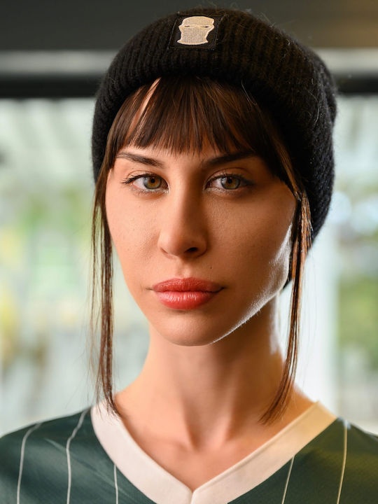 Beanie Unisex Σκούφος Πλεκτός σε Μαύρο χρώμα