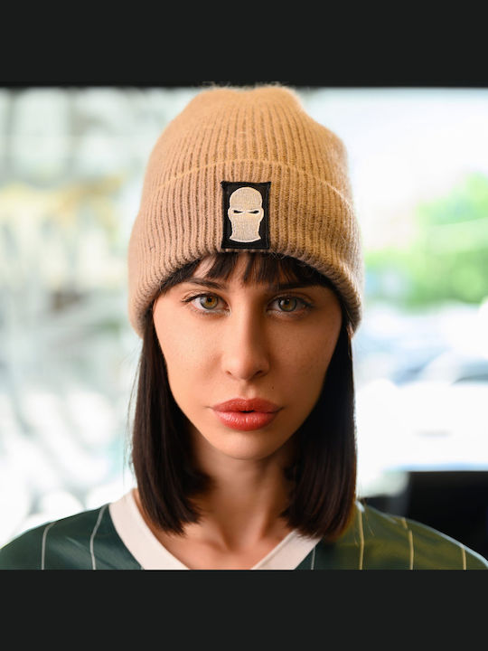 Beanie Unisex Σκούφος Πλεκτός σε Ροζ χρώμα