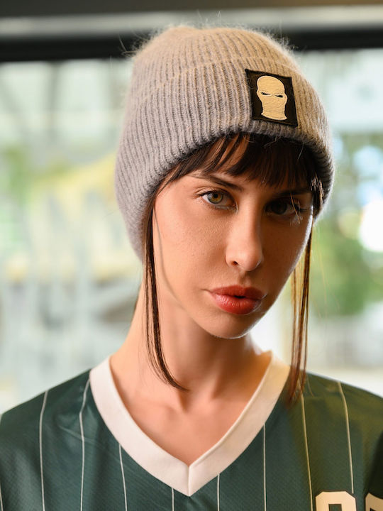 Beanie Unisex Σκούφος Πλεκτός σε Γκρι χρώμα