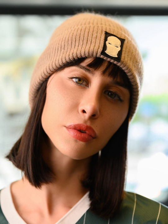 Beanie Unisex Σκούφος Πλεκτός σε Ροζ χρώμα