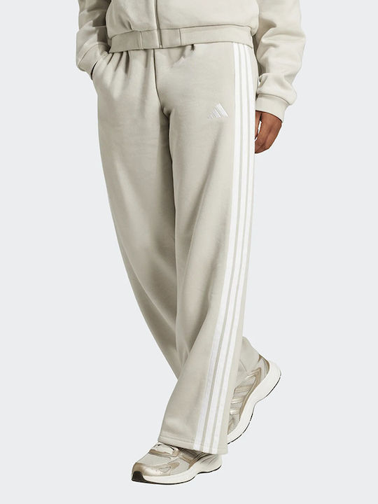 Essentials 3-Stripes Висока талия Долнище на анцуг с гума Ecru