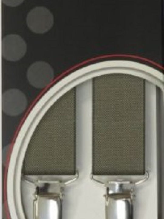 Victoria Monochrome Suspenders 2.5 Cm 62025 4 Clips Grey
