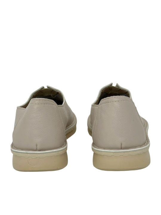 Γυναικεία Slip-On Δερμάτινα Μπεζ
