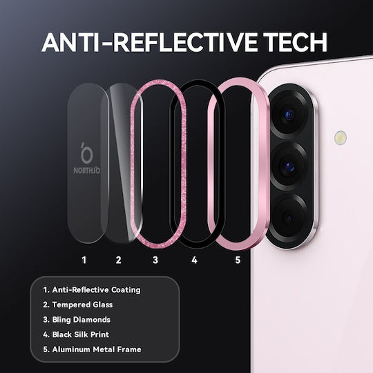Northjo Προστασία Κάμερας Tempered Glass Ροζ για το Samsung Galaxy A36 5G
