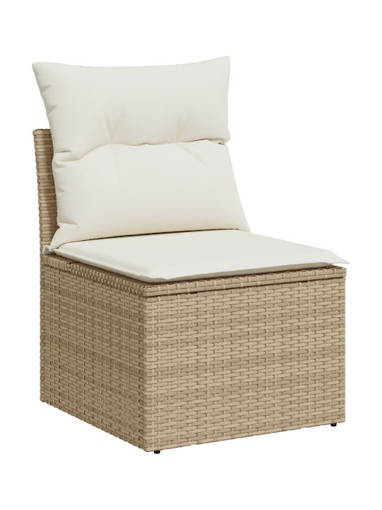 Corner Sofa Outdoor Rattan with Pillows 55x62x69cm