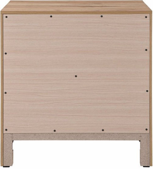 Solid Wooden Bedside Table Beige 58x41x62cm