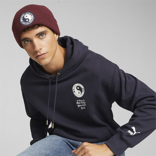 Beanie Unisex Σκούφος Πλεκτός σε Κόκκινο χρώμα