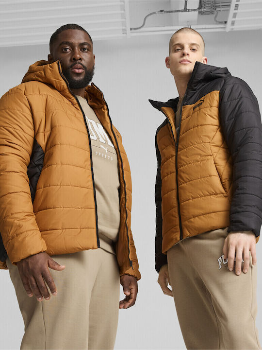 Essentials Μπουφάν Puffer Αδιάβροχο και Αντιανεμικό Πορτοκαλί