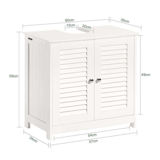 SoBuy Waschtisch ohne Waschbecken L60xB58xH35cm White