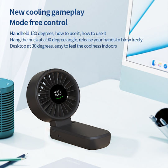 A10 Portable Handheld Fan 100 Speeds 5400rpm Led Display Usb-c Compact Powerful White