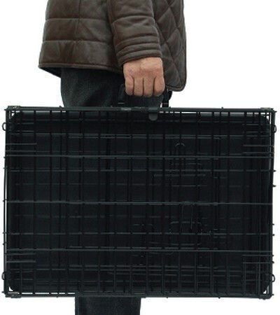 Glee Crate Restriction Medium Wire Dog Cage Medium with 2 Doors Black 75x46x53cm