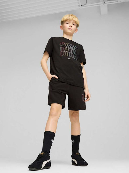 Sportliche Kinder-Shorts/Bermudas Essentials Schwarz