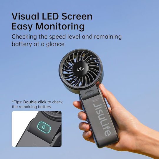 Jisulife Tragbarer Persönlicher Ventilator Life7 5000mAh Schwarzer