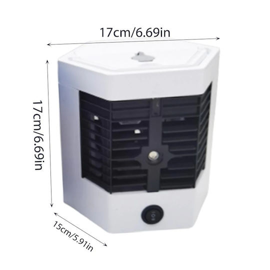 Mini Portable Air Conditioner Foxmag24 Cooling Humidifying Air Purifying Function White