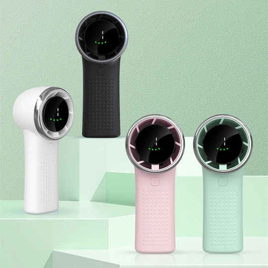 Mini Tragbarer Ventilator A8 LED-Anzeige 5 Geschwindigkeiten Usb-c 3600mAh Batteriekapazität Leise Kompakt Schwarz