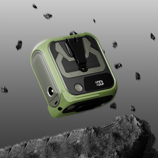 Ventilator Turbo Portabil Z13 5 Viteze 10000mah Încărcare Rapidă Suport Metalic Lanternă Banca De Alimentare Portocalie