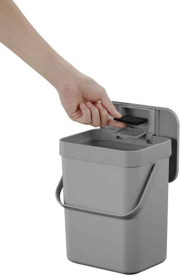 Eko Eko Puro II Waste Bin for Cabinet Plastic with Oscillating Lid Grey 7L