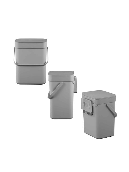 Eko Coș de Gunoi Plastic pentru Dulap Gri 5lt 1buc