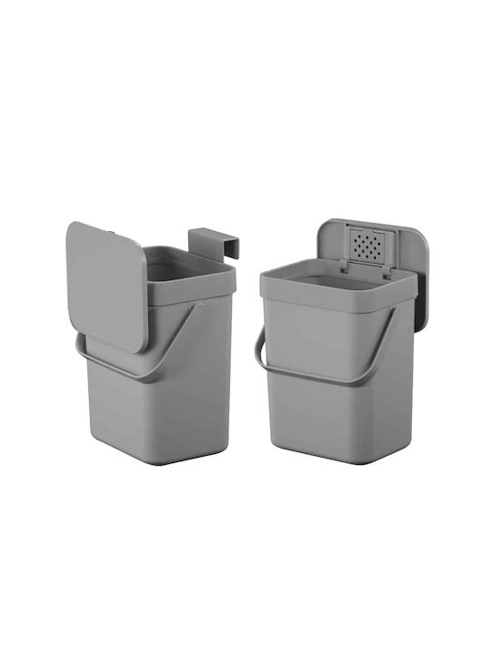 Eko Coș de Gunoi Plastic pentru Dulap Gri 5lt 1buc