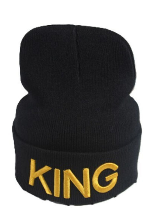 Beanie Unisex Σκούφος Πλεκτός σε Μαύρο χρώμα