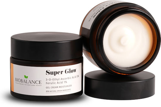 Alpaya Dermaceuticals Super Glow 5% Аскорбинова Киселина + 1% Ферулова Киселина Крем За Лице За Против Стареене И Регулация На Омазняването С Хиалуронова Киселина И Витамин С 50мл