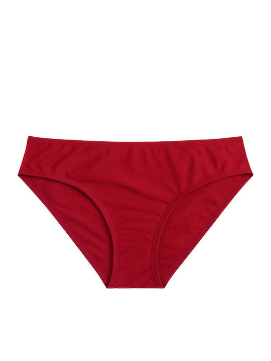 Set Bikini 3 Τεμαχίων Ψηλόμεσο Μπορντό