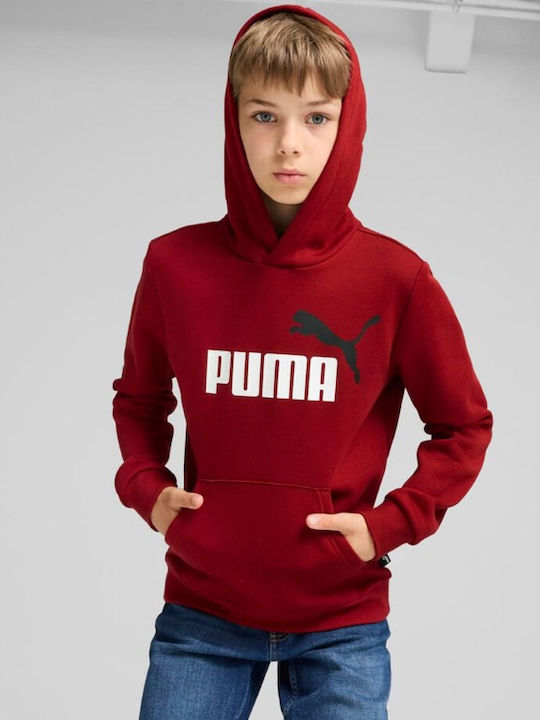 Kids Sweatshirt with Hood and Pockets Bordeaux Ess+ 2