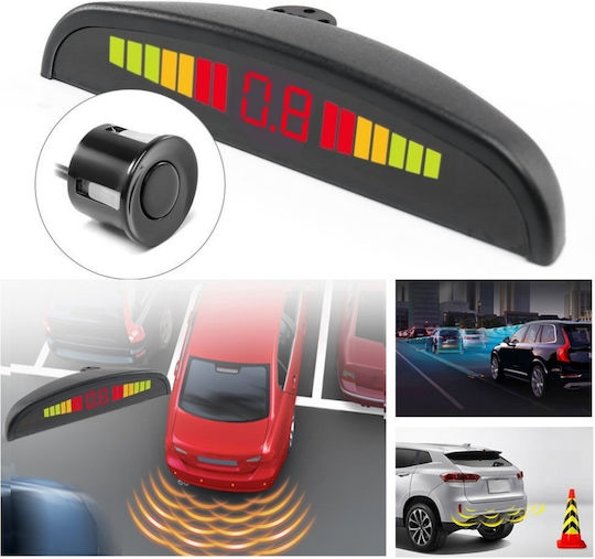 Car Parking Sensor Set Parktronic Detector Radar Monitor 4 Sensors Black