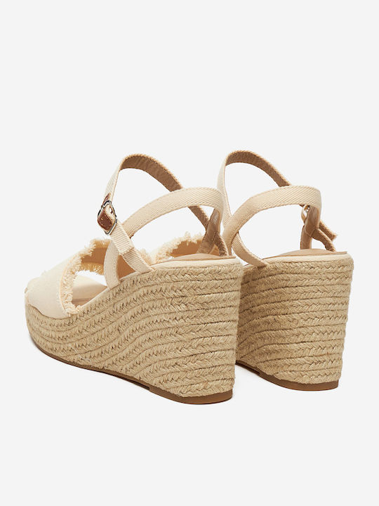 Damenplattformen Beige