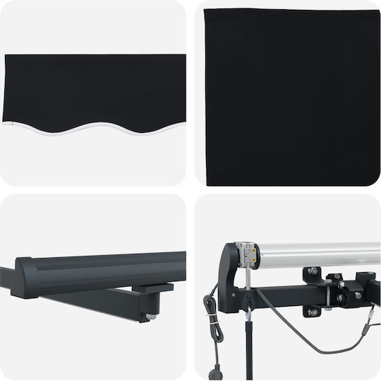 vidaXL Awning fabric Black 3x4m