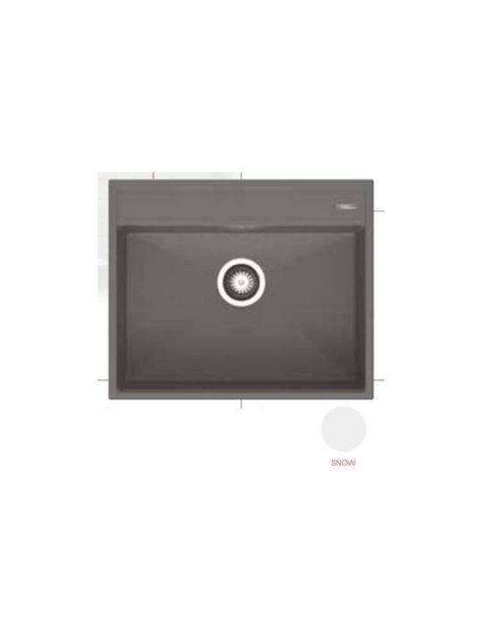 Pyramis Ithaka 1b 070245611 Drop-In Spüle aus Verbundgranulat B61xT51cm Snow