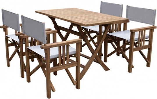 Set Sala De Mese Pentru Exterior 5 Piese Gri
