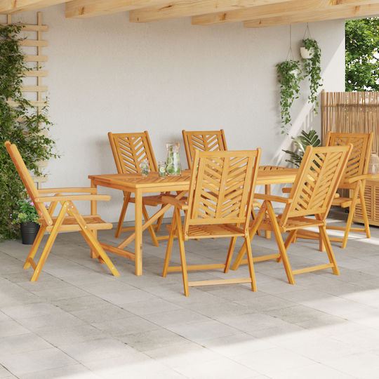 Garten- und Outdoor-Möbelsets Typsatz Speisesaal 7 Stück Braun