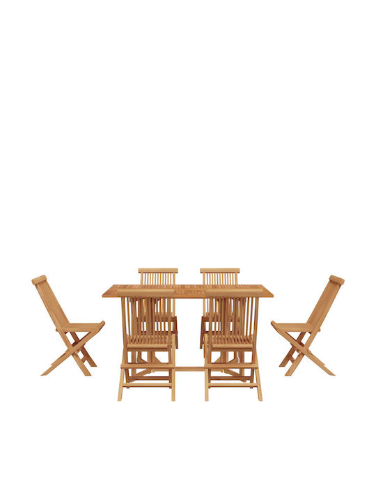 Set Sala De Mese Pentru Exterior 7 Piese Maro