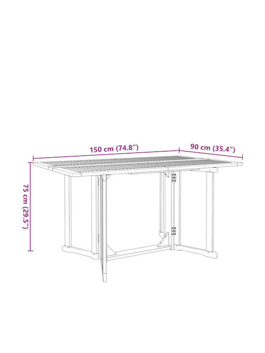 Set Sala De Mese Pentru Exterior 7 Piese Maro