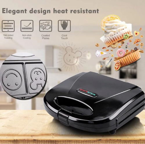 Sokany Sandwich Maker for 2 Sandwiches 750W Black