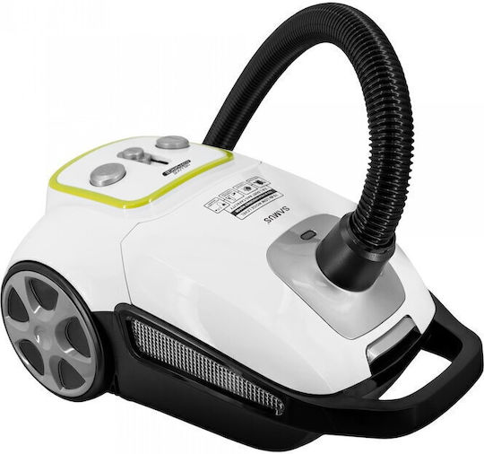 Samus Deluxe ECO-FORCE Ηλεκτρική Σκούπα 700W με Σακούλα 3lt Λευκή
