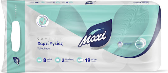 Maxi Χαρτί Υγείας 8 Ρολά 2 Φύλλων 7 Συσκευασίες (65gr/Ρολό)
