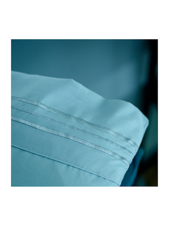 My Home Luxury Duvet Cover Set 220x240cm Super King With 2 Pillowcases & 1 Bed Sheet Petrol Blue