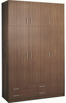 Dreifachtür Kleiderschrank No30 Walnuss mit Aufsatz 150x60x240cm