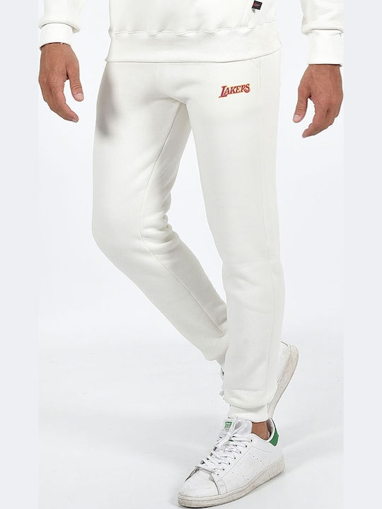 Pantaloni de trening cu Elastic Alb